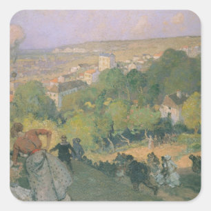 Adesivo Quadrado Aterragem do balão pre em Rua-Gervais, c.1885