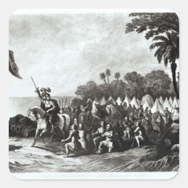 Adesivo Quadrado Aterrissagem na Baía de Tampa (Frente)