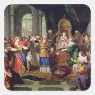 Adesivo Quadrado Athaliah expeliu do templo, c.1697 (óleo sobre