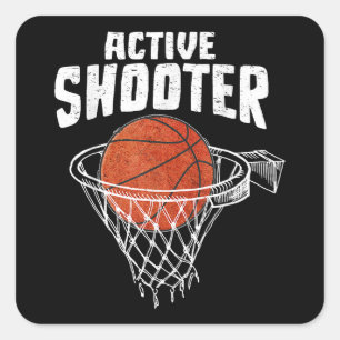 Adesivo Quadrado Atirador Ativo Amantes de Basquetebol Homens Mulhe