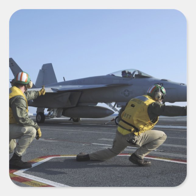 Adesivo Quadrado Atiradores a bordo dos EUA George HW Bush (Frente)