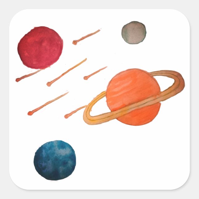 Adesivo Quadrado Atirando estrelas no espaço (Frente)