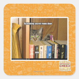 Adesivo Quadrado Ativando a porta da sala secreta