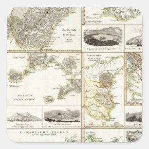 Adesivo Quadrado Atividade vulcânica atlântica