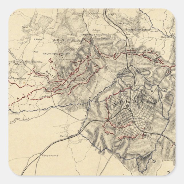 Adesivo Quadrado Atlanta, Geórgia (Frente)