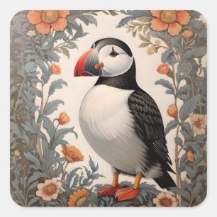 Adesivo Quadrado Atlantic Puffin William Morris Inspirou Floral