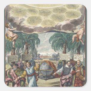 Adesivo Quadrado Atlas Coelestis por Doppelmaier, Astronomia Antiga