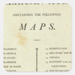 Adesivo Quadrado Atlas do americano do frontispício
