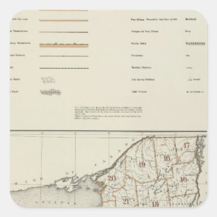 Adesivo Quadrado Atlas dos Estados de Nova Iorque