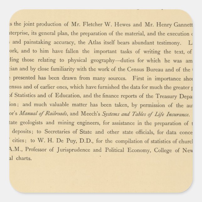 Adesivo Quadrado Atlas estatístico de Scribner (Frente)