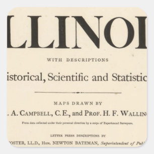 Adesivo Quadrado Atlas novo Illinois do frontispício