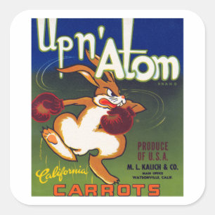 Adesivo Quadrado Atom California Carrots