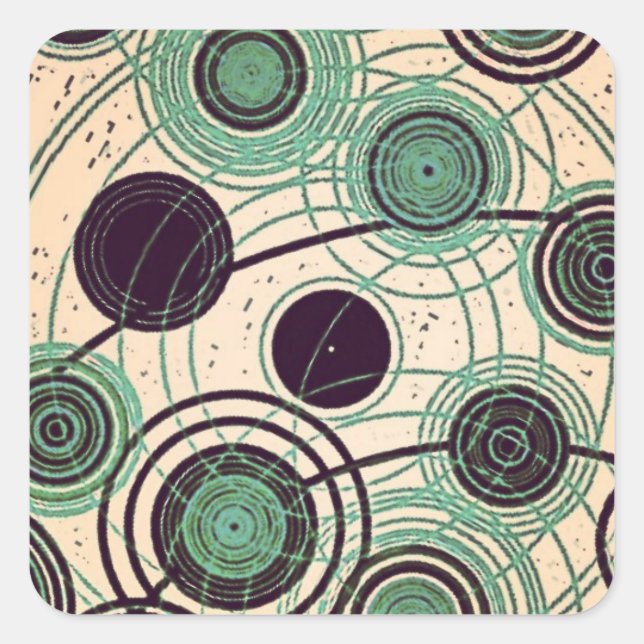 Adesivo Quadrado átomos e elétrons do yaie (Frente)