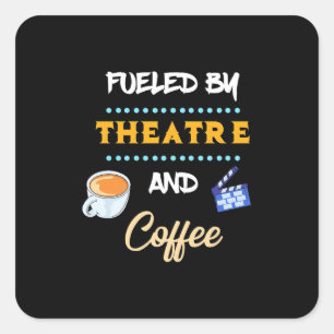 Adesivo Quadrado Ator Alimentado Por Café De Teatro