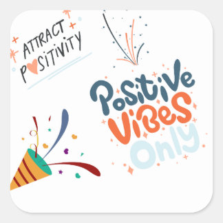 Adesivo Quadrado atrair positividade 