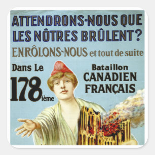 Adesivo Quadrado Attendrons-Nous Que Les Notre Brulent