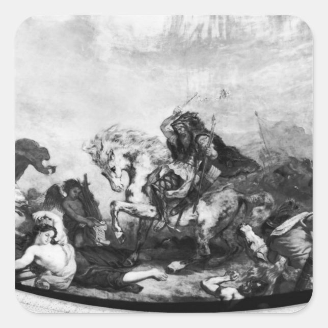 Adesivo Quadrado Attila, o Hun e suas cordas (Frente)