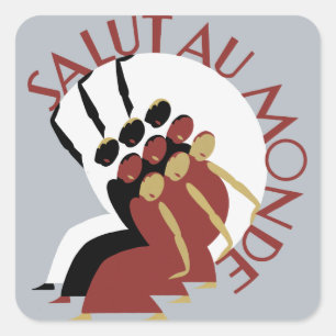 Adesivo Quadrado Au Monde de Salut