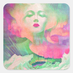 Adesivo Quadrado Aurora por Clive Henry colorido rosa
