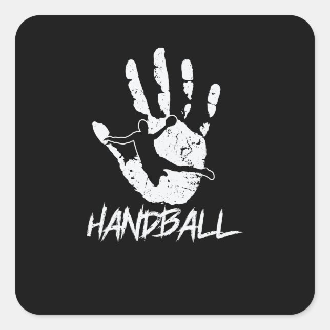 Adesivo Quadrado aus Hand und Ball wird Handball (Frente)