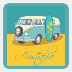 Adesivo Quadrado Austrália:Adesivo de Viagem