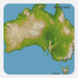 Adesivo Quadrado Austrália, NASA da Imagem do Satélite Espacial