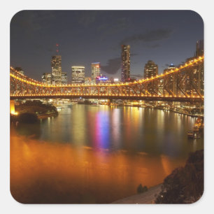 Adesivo Quadrado Austrália, Queensland, Brisbane, Story Bridge, 2