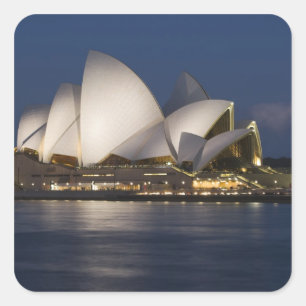 Adesivo Quadrado Austrália, Sydney. Casa da Ópera à noite em