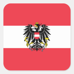 Adesivo Quadrado Áustria/bandeira austríaca