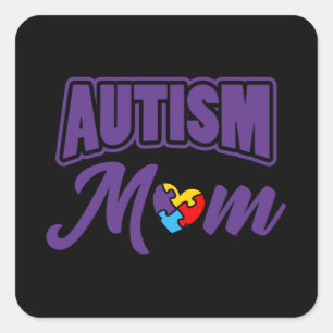 Adesivo Quadrado AUTISM MOM Autismo Aconselhamento Oferece Crianças