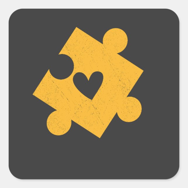 Adesivo Quadrado Autismo consciência Quebra-cabeça Piece Pocket (Frente)