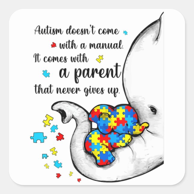 Adesivo Quadrado Autismo Mãe Camisa Mulheres Autismo Sensibilização (Frente)