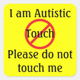 Adesivo Quadrado Autismo Sem Toque em Alerta Médico