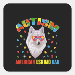 Adesivo Quadrado Autista Autism American Eskimo Pai Quebra-cabeça