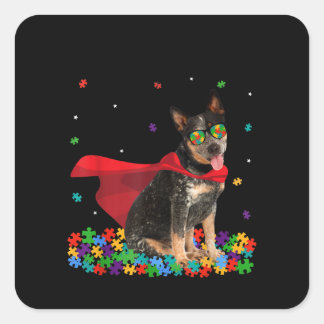 Adesivo Quadrado Autista | Legal Autismo de Herói do Cão-Cão Austra