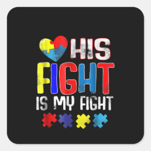 Adesivo Quadrado Autista  Sua Luta É A Minha Peça De Quebra-cabeça 