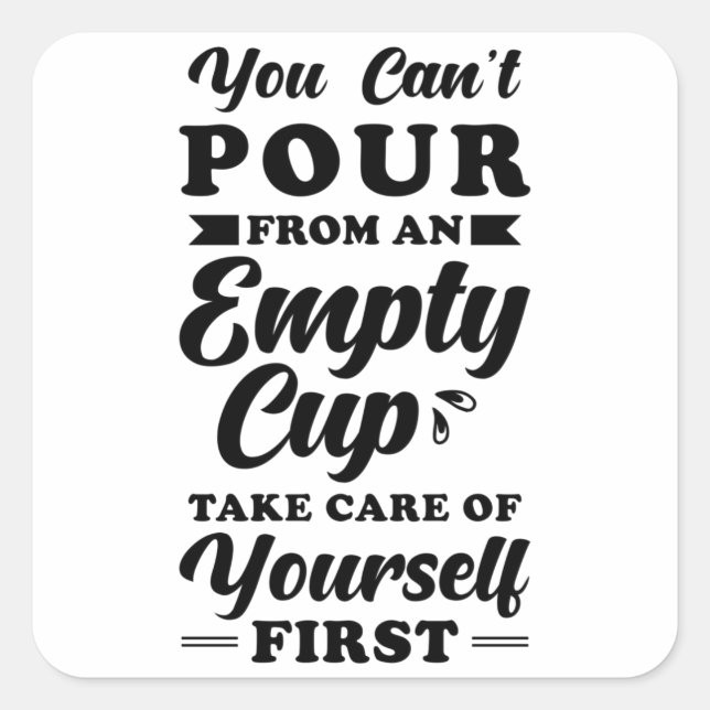 Adesivo Quadrado Autoatendimento de citação de Inspiração (Frente)