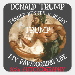 ADESIVO QUADRADO AUTOBIOGRAFIA DE DONALD TRUMP 2024 É LANCADA