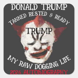 ADESIVO QUADRADO AUTOBIOGRAFIA DE DONALD TRUMP 2024 ESTÁ DISPONÍVEL