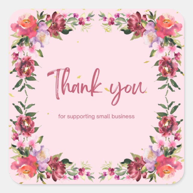 Adesivo Quadrado "Autocolantes Premium para Pequenas Empresas" (Frente)