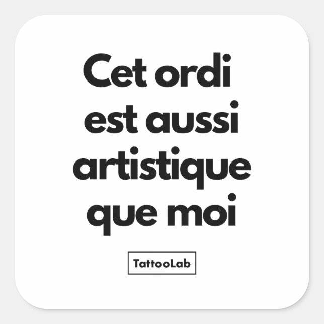 Adesivo Quadrado autocollant pour ordi personnalisé (Frente)