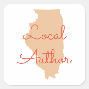 Adesivo Quadrado Autor Local do Illinois de Cores Personalizadas