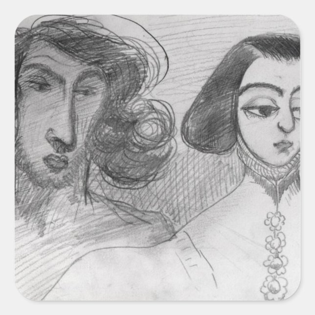 Adesivo Quadrado Autorretrato com George Sand (Frente)