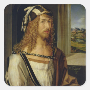Adesivo Quadrado Autorretrato com Luvas, 1498