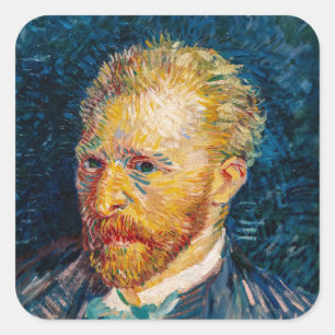 Adesivo Quadrado Autorretrato de Vincent Van Gogh