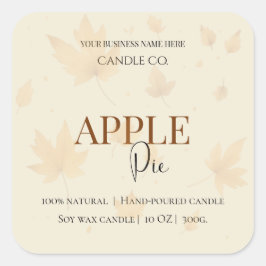 Adesivo Quadrado Autumn Blessing Apple Pie | Fall Candle Label