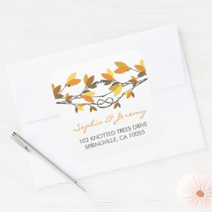 Adesivo Quadrado Autumn Deixa Árvores De Amor Pontilhadas