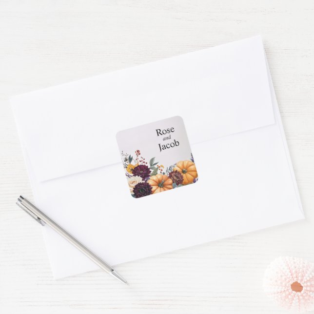 Adesivo Quadrado Autumn Elegance Wedding  (Envelope)