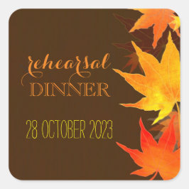 Adesivo Quadrado Autumn Maple Brown Wedding
