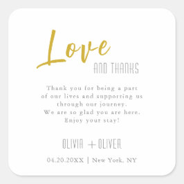 Adesivo Quadrado Autumn Oak Deixa Amor e Obrigados Casados